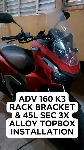 ADV 160 K3 Rack bracket & 45L Sec 3x alloy topbox installation 😎😍 #fbreels #reelsvideo #honda #Adv160 #k3rackbracket #secalloytopbox | Gerald Joseph Garcia