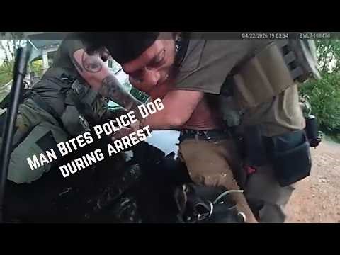 Man bites police dog while being taken into custody by Florence Police Department.