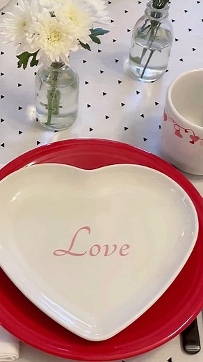 Love is in the air (and on the table) 💕 For a limited time, when you spend $99, you’ll receive a bonus Love Heart Plate! Check out fiestafactorydirect.com for more details 🤍 | Fiesta Dinnerware