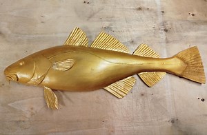 Golden Cod, Marblehead Cod, the Mascot of Marblehead, 26-30 Inches 3D Wall Wooden Fish, One Side Hand Carved and Painted, Wall Decor - Etsy