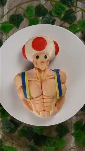 toad-ally locked in 🍄 (Mewing Toad Cake) 🤫🧏‍♂️ #toad #supermariobros #mewing #cake #shorts