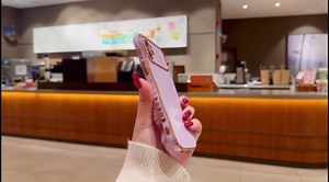 LCHULLE for iPhone 11 Case for Women Girls, Cute Wave Frame Curly Shape with Love Heart Pattern Raised Camera Protection Cover Luxury Plating Shockproof Phone Case for iPhone 11, Light Purple