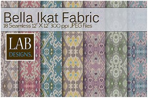 18 Bella Ikat Fabric textures, a Texture Graphic by Lab Designs