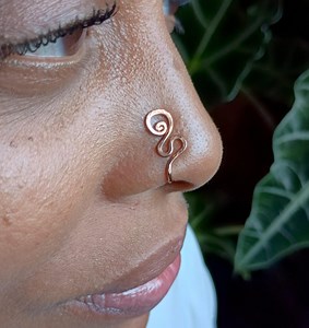 Solid Copper Kundalini Nose Cuff, Nose Clip, Copper Nose Jewelry, Egyptian Nose Cuff, Body Jewelry, Faux Nose Ring, - Etsy