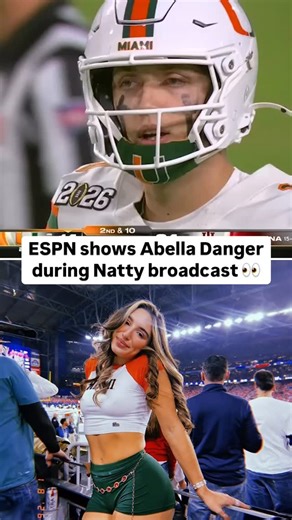 Some gooner ESPN producer found former adult film star Abella Danger in the crowd and put her on screen during the National Championship game. Respect to that man 😅 (Fun fact: Abella Danger went back to school and graduated from UM last year.) #abelladanger #espn #miami #indiana #nationalchampionship #legend #corn #star #cfb #collegefootball #cfp #damn #gooner #gooning #bruh #lol #funny #wild #college #football #canes #hurricanes #hoosiers #wow #viral #explore | Who Likes Sports