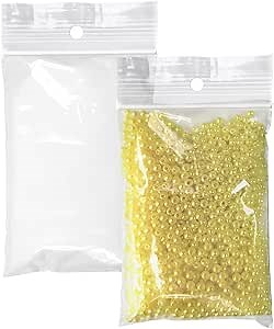 APQ Pack of 1000 Zipper Bags with Hang Hole 2 x 3. Clear Polyethylene Bags 2x3. Thickness 2 mil. Hang Hole Plastic Poly Bags for Industrial, Food Service and Health Applications.