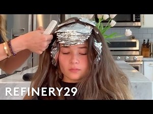 I Highlighted My Daughter's Hair Blue At Home | Hair Me Out | Refinery29