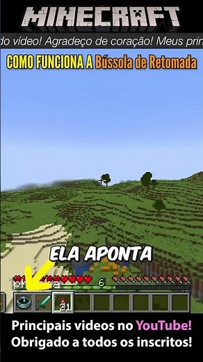 Shorts - Como funciona a BÚSSOLA DE RETOMADA no Minecraft? Recovery Compass