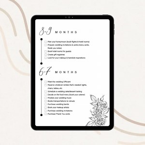 Minimalist Wedding Checklist | Printable Wedding Planner Timeline | Digital Bride To-do List | Instant Download - Etsy