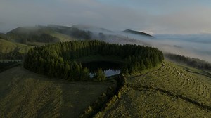 Aerial View Of Lagoa Das Sete Cidades Sao Stock Footage SBV-348915275 - Storyblocks