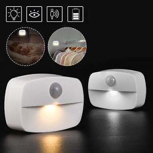 [Hot Item] Motion Sensor Wireless Night Lamp Bedside Cabinet LED Night Lights Room Stairway Wardrobe Small Nightlights Lamp Sensor Light