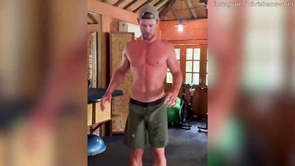 Fans go wild over suspicious bulge in Chris Hemsworth's workout video