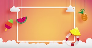 Download Summer banner with horizontal frame for free