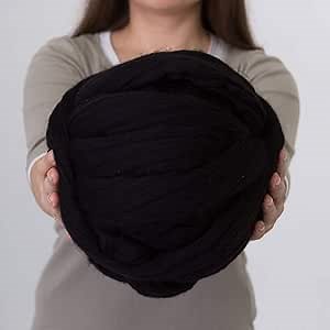 Amazon.com: Giant Wool Yarn Chunky Arm Knitting Super Soft Wool Yarn Bulky Wool Roving Crochet Weaving Black 9lb