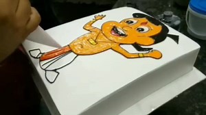 chota bheem cake design।। Drawing cake #chotabheem | Bakery chef Girish Pathak