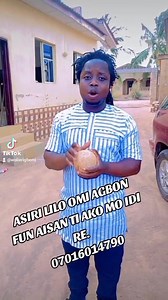 ASIRI LILO OMI AGBON FUN AISAN TI AKO MO IDI RE. | Woli Micheal Ajayi Erigbemi