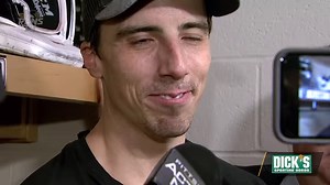 Fleury: "Pittsburgh was my home for so long. From the neighbors to restaurants, the seasons. I've met a lot people over the years. People have been great to me. It was a fun time." Fleury makes his emotional return to the city of Pittsburgh: http://pens.pe/2nLlEKt | Pittsburgh Penguins