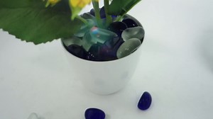 Frosted Glass Beads Beach Glass Marbles for Vases Gems Aquarium Pebbles Decorative Vase Filler Table Scatter Decor 1LB Dark Blue