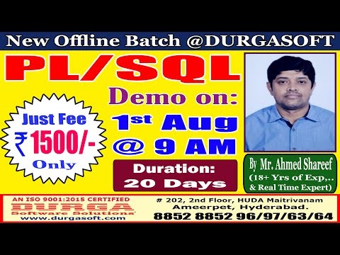 PL/SQL Offline Training @ DURGASOFT