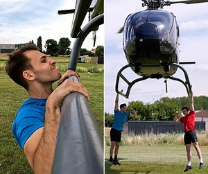 Who will win the helicopter pull-ups showdown? 💪 Stan Browney vs Arjen Albers 🇳🇱 🚁 Browney | Guinness World Records