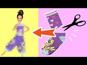 Easy BARBIE DOLL CLOTHES Sewing out of socks | Top Barbie Hacks and Crafts