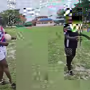 In a penalty shootout challenge, ex president George Weah saved three out of five penalties kicked by his son George Weah Jr. Proper goalkeeper 🧤 🎥 Civicus Barsi-Giah | T. Kla Wesley Jr.