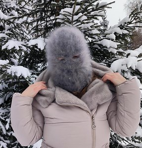 Wool Mohair Balaclava 2 Hole Fuzzy Thick Ski Mask: Warm, Grey, Longhair, Handknit - Etsy