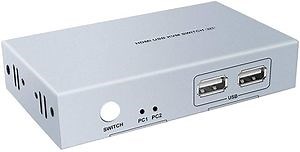 [Hot Item] 2X1 Kvm Switch HDMI 2 Port, UHD 4K@30Hz, No Powered Requir, Support Hotkey Switch Normal, Wireless Keyboard and Mouse, Kvm