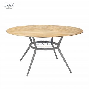[Hot Item] Modern Round Outdoor Dining Table with Durable Weather-Resistant Design
