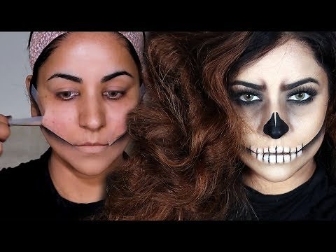 EASIEST SKULL MAKEUP TUTORIAL EVER!! Using Tape & Stick | Halloween 2019 | Giveaway #2