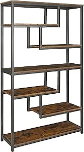 Amazon.com: Becko US Bookshelf Bookcase Industrial 7 Tier Bookshelf Vintage Etagere Bookcase with Rustic Finish Rustic Vintage Display Shelf Storage Open Rack for Home Office (Rustic Brown) : Home & Kitchen