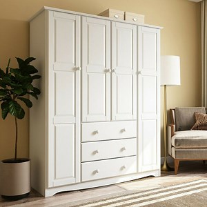 [Hot Item] Modern Bedroom Wardrobes Closet Solid Wood Modular Shaker Wardrobe with Dresser