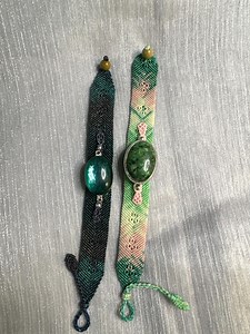 Handmade Knitted Wax Cord Bracelet With Natural Stone - Etsy Canada