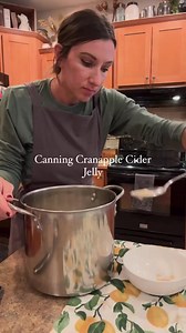 Directions:Mix 3 cups apple cider, 1 cup cranberry juice, 1 tsp lemon juice and 1 6oz. Package of pectin. Heat through until pectin is dissolved. Add 5 cups of sugar, stir until sugar dissolves. Bring to a rolling boil that won’t go down and stir constantly for 1 minute. Remove from heat and skim off foam from the top. Ladle into jelly jars to 1/4 inch headspace. Wipe the rims clean, lid and ring to fingertip tightness. Waterbath for 10 minutes, turn off heat and let sit 5 minutes more. Remove@f