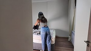 Triple creampie&excl; Stepson knows how to stop time and fucked stepmother