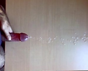 huge cumshot over my desk