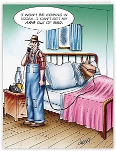 NobleWorks - Jumbo Get Well Card Funny (8.5 x 11 Inch) - Group Humor Greeting Card, Feel Better Soon - Fifi Like Sh-t J0412