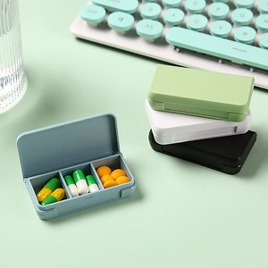[Hot Item] Pill Box 3 Compartment Medicine Pill Case, Portable Pill Box for Pocket or Daily Decorative Medicine Vitamin Organizer Case Box