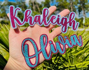 Custom Name Glitter Stickers *HH* - Cursive Font Decal - Laptop Water Bottle Cups Tumblers - Etsy