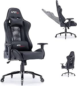 Magnus Gamer Chair, Gaming Chairs for Adults, Computer Desk Chair & Study Chair, PC Gaming Chair, Office Chair & Lumbar Support, Ergonomic PC Gaming Chair for Men & Women, APEX Chair Now, Black/Black