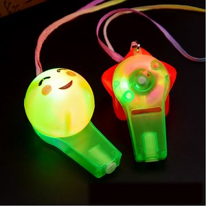 [Hot Item] Colorful LED Sparkle Plastic Whistle Necklace and Shining Pendants Toy