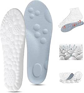Cloud Soles for Men and Women, Cloud Insoles Acupoint Massage for Plantar Fasciitis,4D Cloud Technology Insole Super Soft, Ultra Comfort Shock Absorption Orthopedic Insoles for Sports(Gray,285mm)