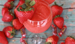 Strawberry Jolly Rancher Wine Slushies