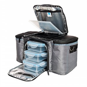 [Hot Item] Grey Meal Prep Gym Fitness Cooler Lunch Box Bag for Men & Women