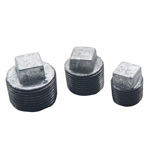 [Hot Item] Gi End Square Head Plug Round Plug Male Malleable Iron Pipe Fitting