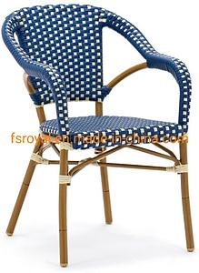 [Hot Item] Aluminum Frame Stackable Rattan Chair Restaurant Cafe Garden Furniture Outdoor Dining Furniture
