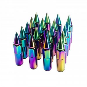 [Hot Item] Neo Chrome 20PCS Aluminum Extended Tuner Lug Nuts for Wheels/Rims