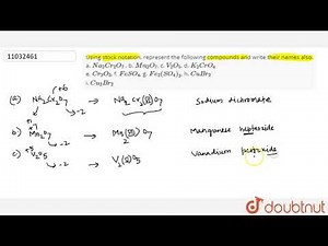 Using stock notation, represent the following compounds and write their names also. a. `Na_(2)Cr...