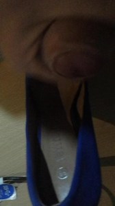 Blue suede peep toe high heels cummed