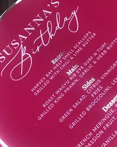 Hot pink & silver round menus. Loved special requests orders from my beautiful customer Dhalia few weeks ago ♥️ | Edge House Design - Graphic Design & Event Paperie | Facebook